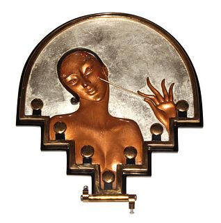 Erte - Vanity Bas-relief Bronze Table Mirror