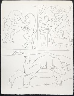 Pablo Picasso - Three Faun Imagas (6.2.47)