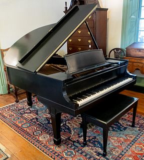 Steinway & Sons model O ebonized baby grand piano