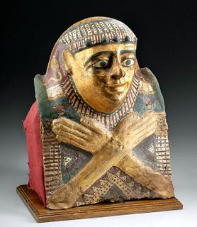Egyptian Ptolemaic Cartonnage Child Sarcophagus Mask