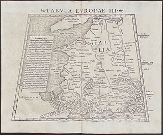 Ptolemy & Munster, pub. 1552 - Map of France