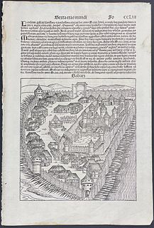 Schedel, pub. 1493 - View of Sabatz, the Turkish Fortress