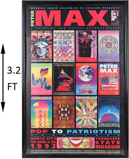 Peter Max, 'Pop To Patriotism' Signed Poster 1993