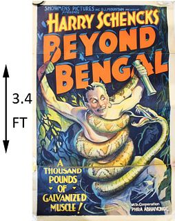 Rare Vintage "Beyond Bengal" Movie Poster