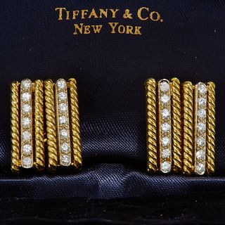 TIFFANY & CO, PAIR OF DIAMOND BAR CUFFLINKS
