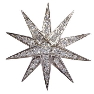 ANTIQUE DIAMOND STAR BROOCH