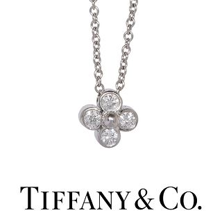 TIFFANY & CO, FLORAL DIAMOND PENDANT NECKLACE