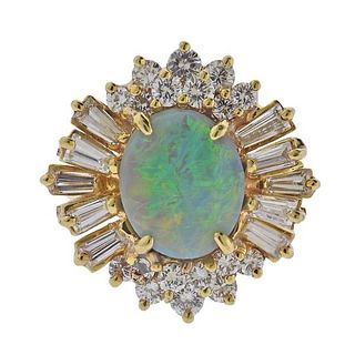 18k Gold Diamond Opal Cocktail Ring