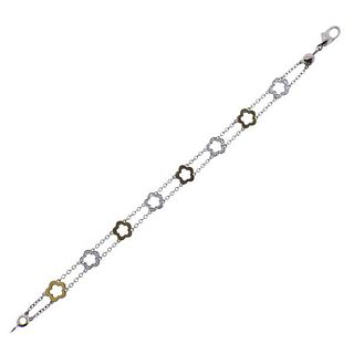 18k Gold Diamond Flower Motif Bracelet