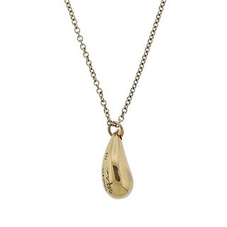 Tiffany &amp; Co Elsa Peretti 18k Gold Teardrop Pendant Necklace