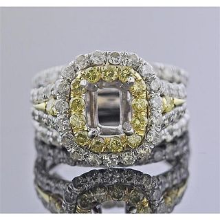 Gold Diamond Engagement Wedding Ring Setting