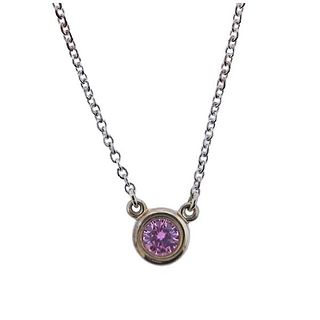Tiffany &amp; Co Color By The Yard Pink Sapphire Silver Necklace