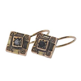 Antique 14k Gold Diamond Earrings