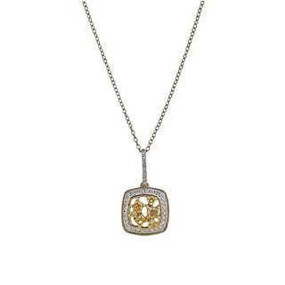 Kallati Gold Fancy White Diamond Pendant Necklace