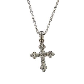 John Hardy Silver Diamond Cross Pendant Necklace
