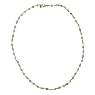 18k Gold Emerald Necklace