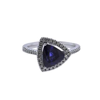 18k Gold Diamond 1.87ct Sapphire Ring