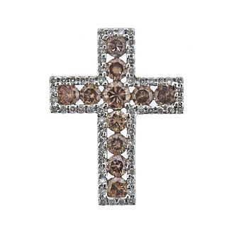 18k Gold Fancy Diamond Cross Pendant