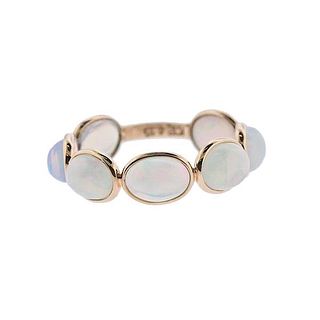 18k Gold 4.15ctw Opal Cabochon Band Ring