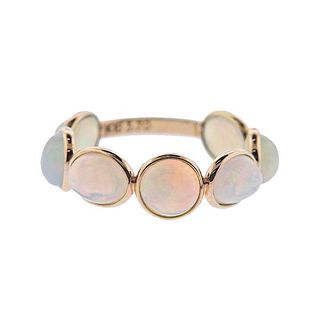 18k Gold 3.70ctw Opal Cabochon Band Ring