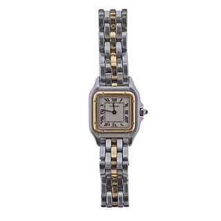 Cartier Panthere 18k Gold Steel Lady&#39;s Watch W25029B5