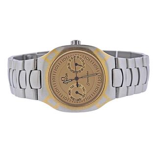 Omega Seamaster Polaris Calendar 18k Gold Steel Watch 