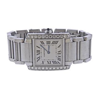 Cartier Tank Diamond Steel Watch 2301