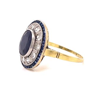 18k Platinum Sapphire Diamond Ring