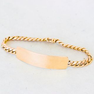 18k Rose Gold Nameplate Bracelet
