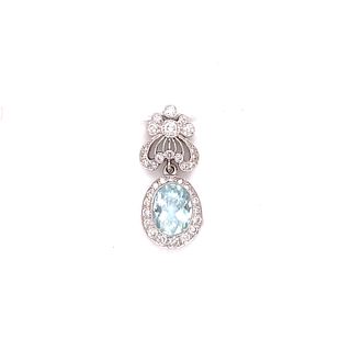 18k Aqua Diamond Pendant