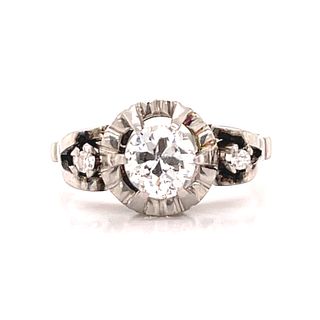 Art Deco Engagement Platinum Diamond RingÂ 