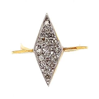 18k Rhombus Rose Cut Diamond Ring