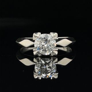 Art Deco Platinum Diamond Engagement RingÂ 