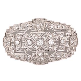 1920â€™ Platinum Diamond Plaque Brooch