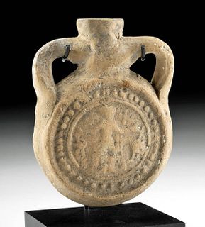 6th C. Egyptian Coptic Pottery Ampulla of Saint Menas