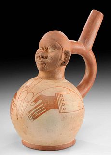 Moche Pottery Fineline Portrait Vessel