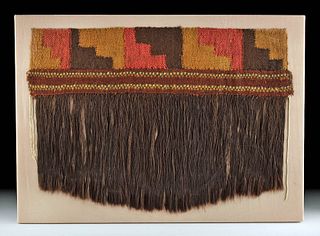 Rare Nazca Textile & Human Hair Hat / Wig