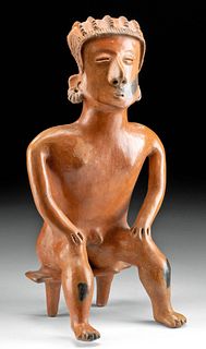 Large / Fine Nayarit Pottery Seated Male Figure