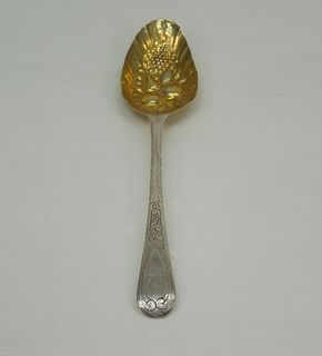 19th C. English Silver Berry Spoon.