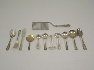 Group of Sterling Flatware and Cake Comb. 12 Pieces.
