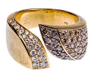 18k Yellow Gold and Diamond Ring