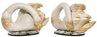 Mangani for Oggetti Porcelain Swans Figurines