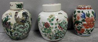 3 Antique Chinese Enamel Decorated Vessels.