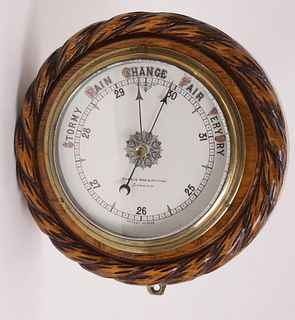 Dobbie Son & Hutton, London Rope Carved Wall Barometer
