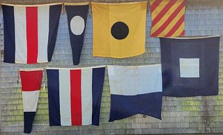 Group of 8 World War 2 U.S. Navy Nautical Signal Flags
