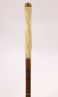 Whaleman Made Walking Stick, mid 19th Century