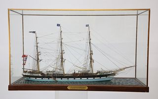 Fine Waterline Model of the British Iron Clipper Ship "Commonwealth" in Glass Case