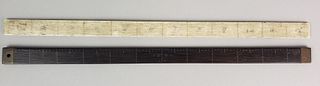 Two Antique 19th Century Sailor Made Straight Edge Rulers