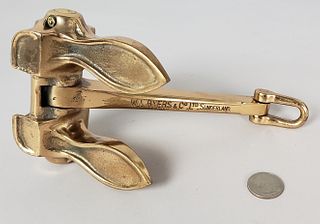 Antique W.L. Byers & Co Ltd. Solid Brass Salesman Sample Ship's Anchor