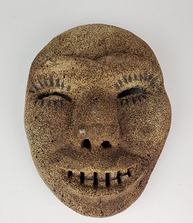 Antique Inuit Carved Whalebone Ceremonial Mask, 19th Century